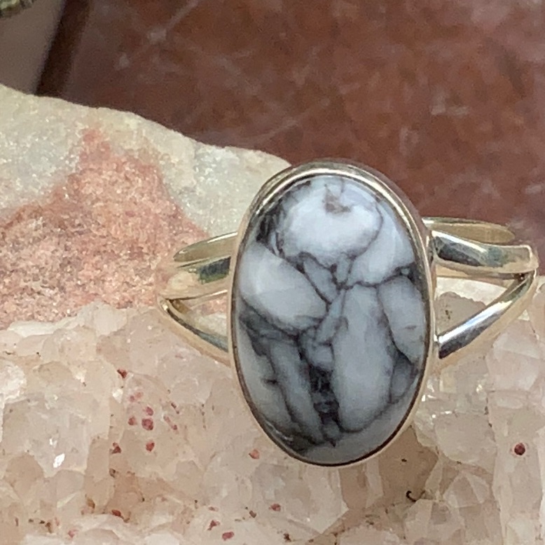 Natural Pinolith Stone 925 Sterling Silver Ring Size 7 45$
